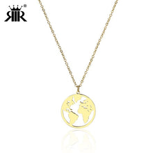 Load image into Gallery viewer, World Map gold Necklace