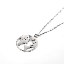 Load image into Gallery viewer, World Map gold Necklace