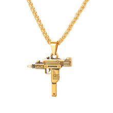 Load image into Gallery viewer, Gold Uzi Gun Necklace