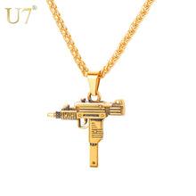 Load image into Gallery viewer, Gold Uzi Gun Necklace