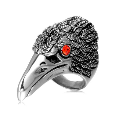 Rock Hip Hop Crow Bird Head Ring
